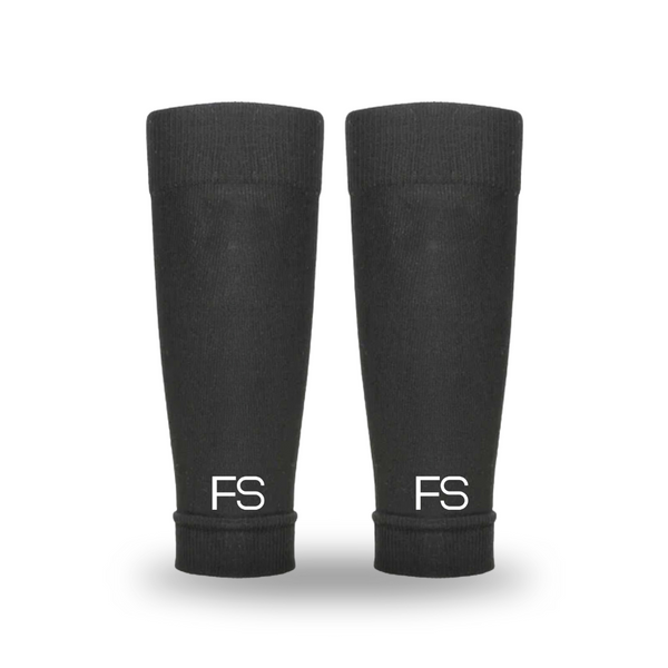 Schwarze offene Stutzen mit weißen FS Logo unten